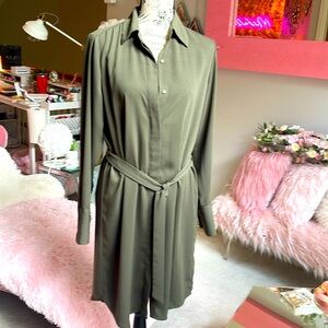 Forest Green Sexy Shirt Dress Designed By Prologue